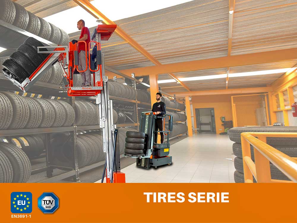 Reifenkommissionierer Serie Tires Elevah